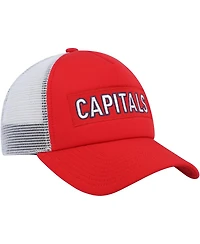 Men's adidas Red, White Washington Capitals Team Plate Trucker Snapback Hat