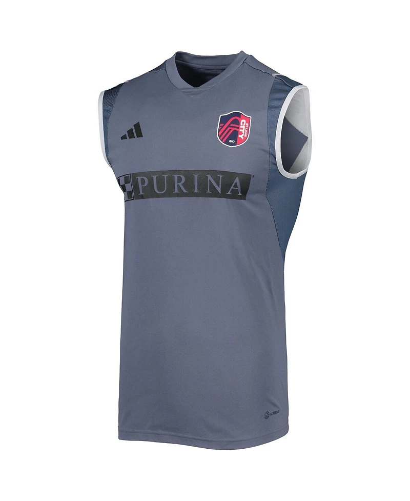 Men's adidas Gray St. Louis City Sc 2023 On-Field Sleeveless Training Jersey