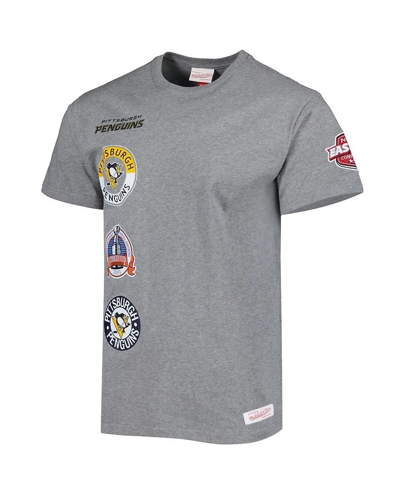 Men's Mitchell & Ness Heather Gray Pittsburgh Penguins City Collection T-shirt