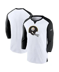 Men's Nike White, Black Pittsburgh Steelers Rewind 3/4-Sleeve T-shirt