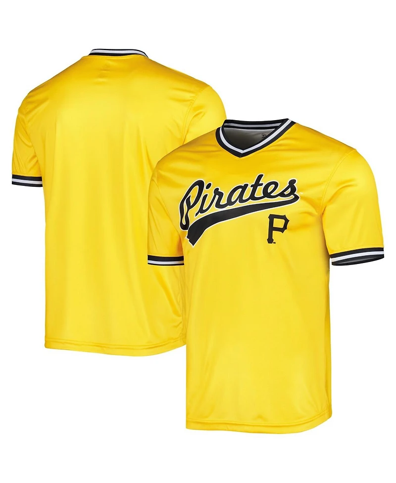 Men's Stitches Yellow Pittsburgh Pirates Cooperstown Collection Team Jersey