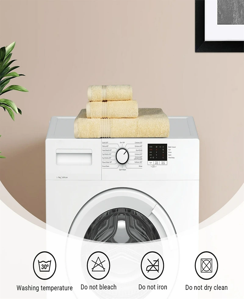 Superior Solid Quick Drying Egyptian Cotton 6 Piece Bath Towel Set