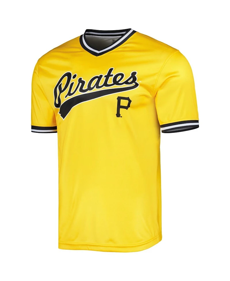 Men's Stitches Yellow Pittsburgh Pirates Cooperstown Collection Team Jersey