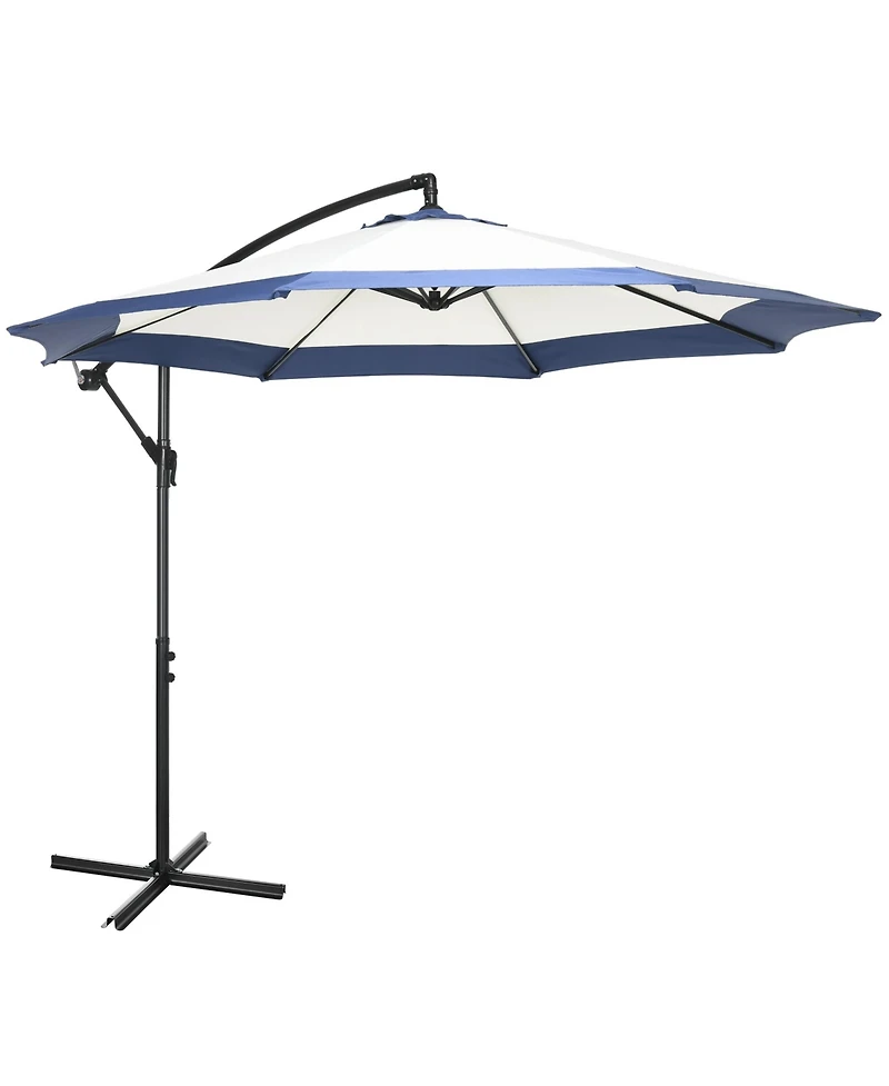 Outsunny 10' Cantilever Umbrella Offset Patio Umbrella w/ Cross Base