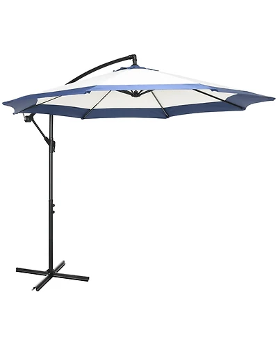 Outsunny 10' Cantilever Umbrella Offset Patio Umbrella w/ Cross Base