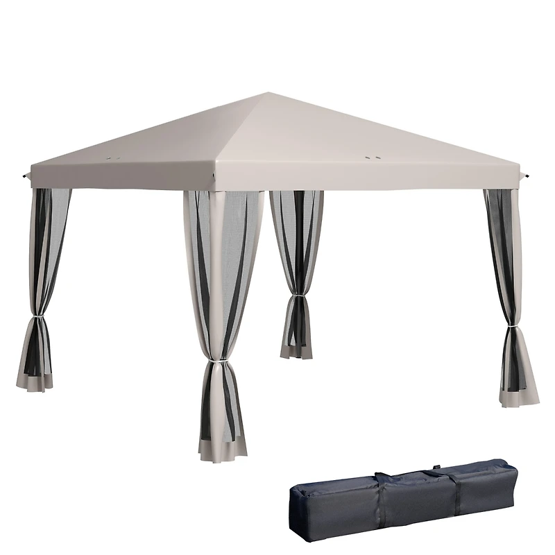 Outsunny 10' x 10' Pop Up Canopy with 4 Removable Sidewalls
