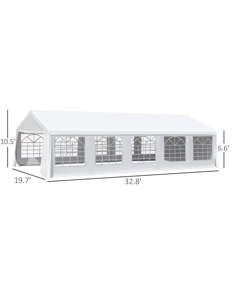 Outsunny 16' x 32' Heavy-duty Large Wedding Tent with Sidewalls