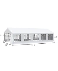 Outsunny 16' x 32' Heavy-duty Large Wedding Tent with Sidewalls