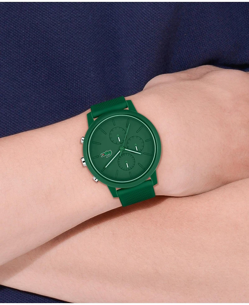 Lacoste Men's L 12.12. Chrono Green Silicone Strap Watch 43mm