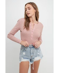 Free the Roses Women's Ribbed Knit Bodysuit