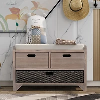 Streamdale Fully Assembled Shoe Bench with Storage and Basket