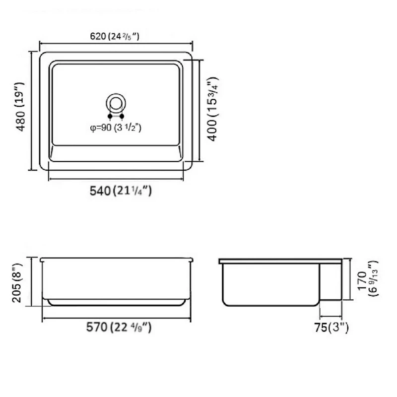 Streamdale 24 L X 19 W Farmhouse/Apron Front Kitchen Sink