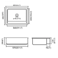 Streamdale 24 L X 19 W Farmhouse/Apron Front Kitchen Sink