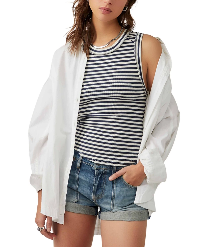 Free People Women's Kate Striped Sleeveless Tee