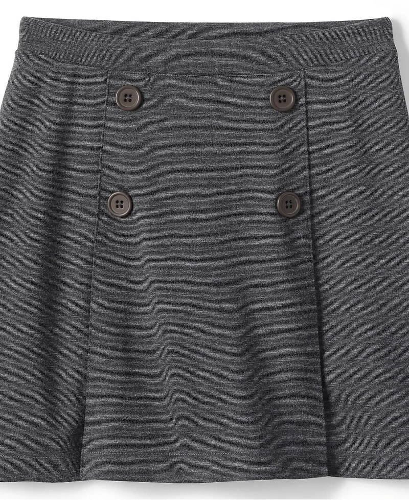 Lands' End Little Girls School Uniform Ponte Button Front Skort Above the Knee