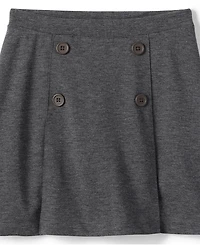 Lands' End Little Girls School Uniform Ponte Button Front Skort Above the Knee