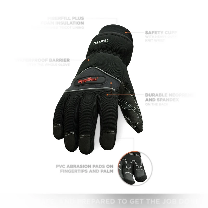 RefrigiWear Men's Waterproof Abrasion Safety Glove - Durable, Warm Hand Protection for Tough Jobs