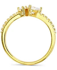 Cubic Zirconia Heart & Pear Two-Stone Ring