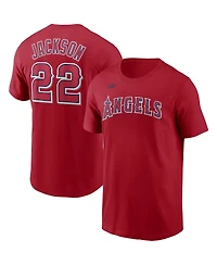 Men's Nike Bo Jackson Red California Angels Cooperstown Collection Name and Number T-shirt