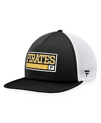 Men's Majestic Black, White Pittsburgh Pirates Foam Trucker Snapback Hat