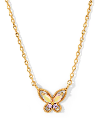 Girls Crew Faux Cubic Zirconia Float Like A Butterfly Necklace