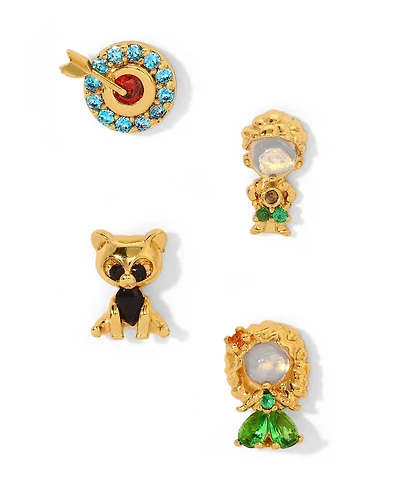 Girls Crew Crystal Multi-Color Disney Princess Brave Stud Earring Set