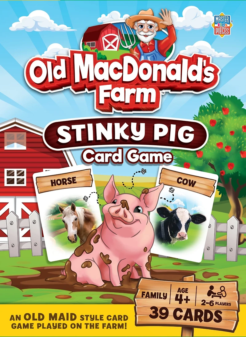 Masterpieces Old MacDonald's Farm - Stinky Pig Card Game for Kids