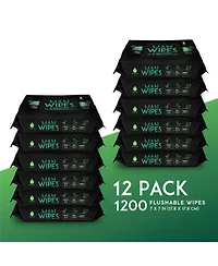 Pursonic 12 Pack of Flushable Man Wipes (1200 Mint Scented Wipes)