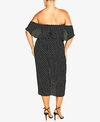 City Chic Women's Gina Spot Dress