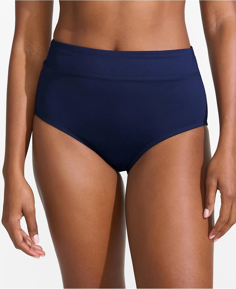Lands' End Women's Tummy Control High Waisted Bikini Swim Bottoms