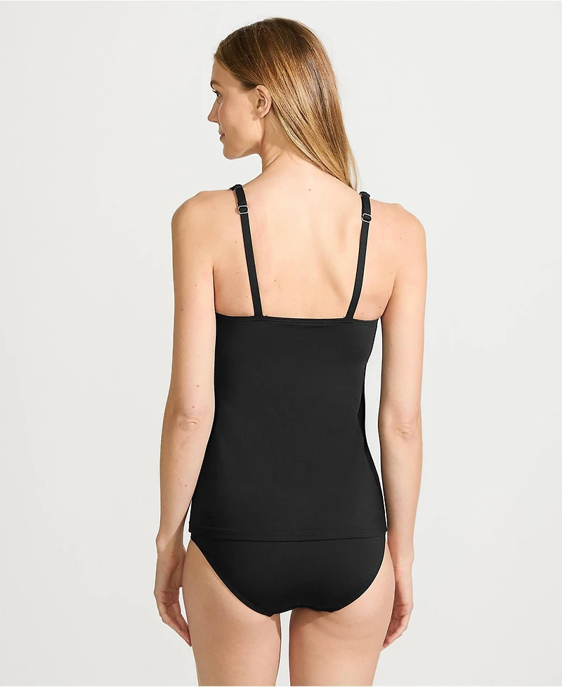 Lands' End Women's Dd-Cup Square Neck Underwire Tankini Swimsuit Top Adjustable Straps