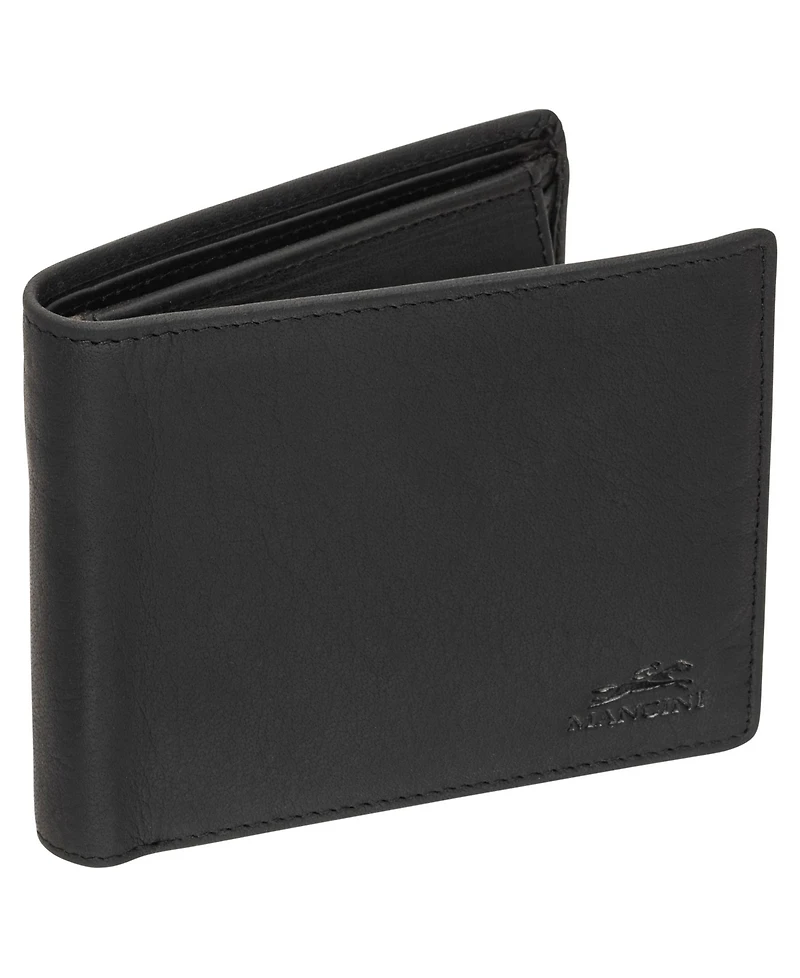 Mancini Men's Buffalo Rfid Secure Wallet with Coin Pocket