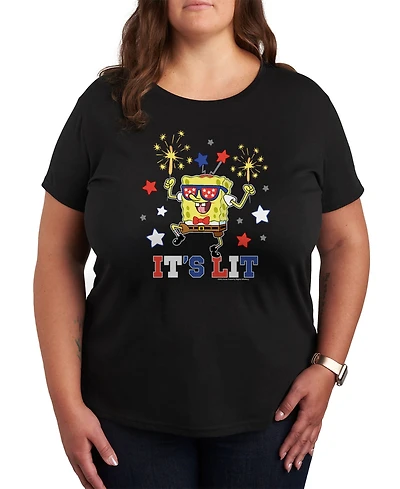 Hybrid Apparel Trendy Plus SpongeBob SquarePants 4th of July Graphic T-Shirt