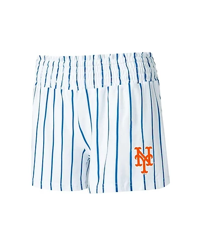 Women's Concepts Sport White New York Mets Reel Pinstripe Sleep Shorts