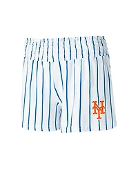 Women's Concepts Sport White New York Mets Reel Pinstripe Sleep Shorts