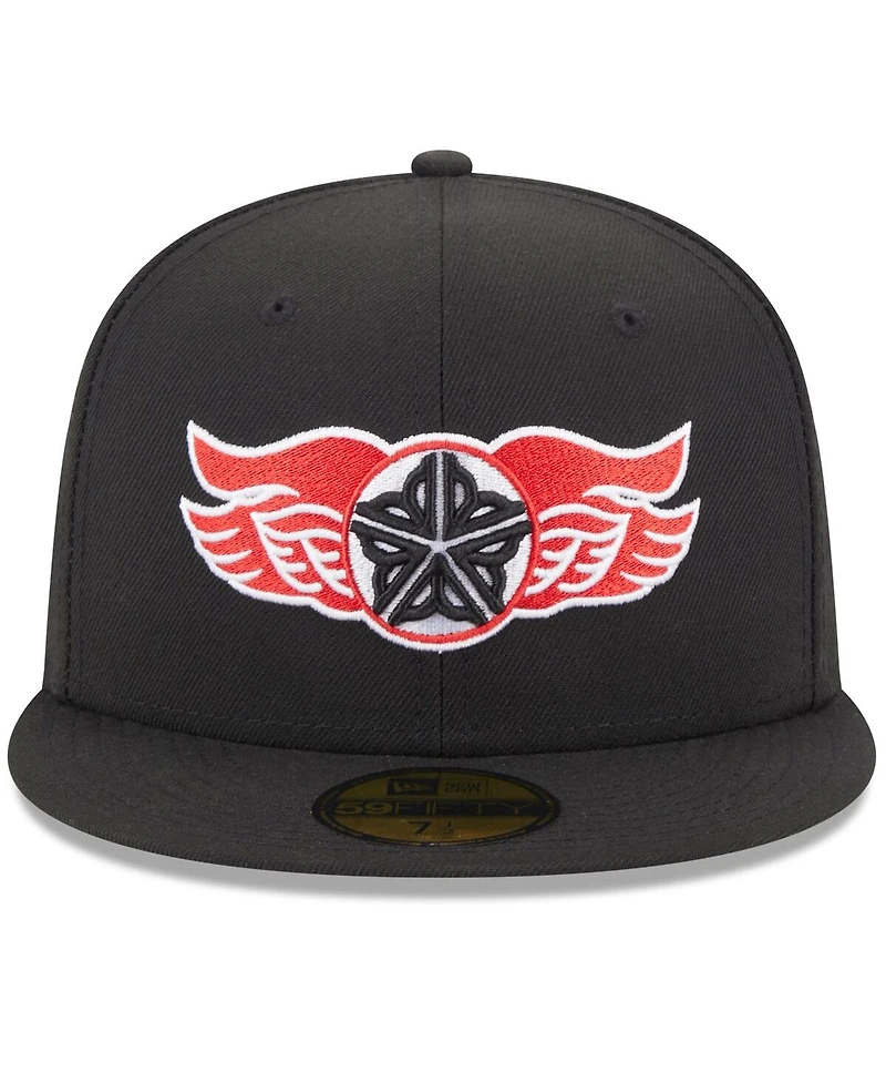 Men's New Era Black Rochester Red Wings Authentic Collection Alternate Logo 59FIFTY Fitted Hat