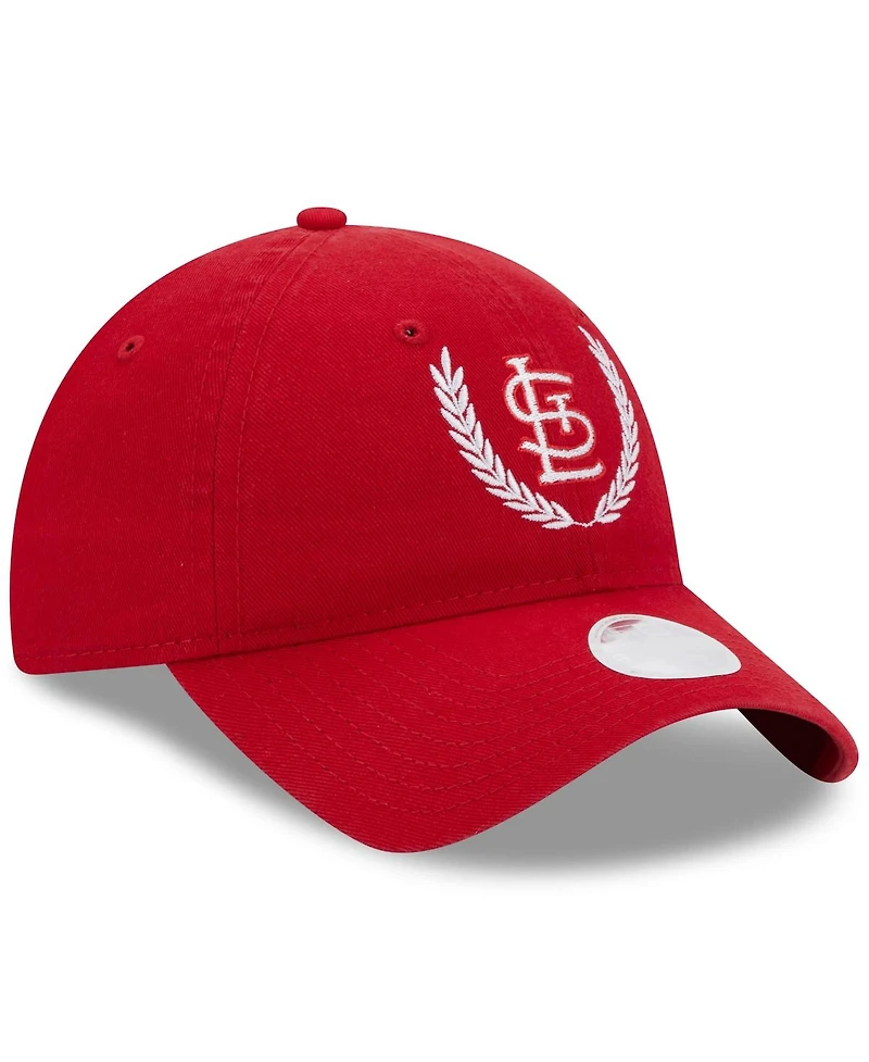 Women's New Era Red St. Louis Cardinals Leaves 9TWENTY Adjustable Hat