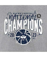 Women's Fanatics Gray UConn Huskies 2023 Ncaa Men's Basketball National Champions Confetti Pullover Hoodie