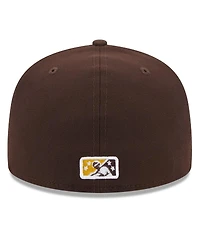 Men's New Era Brown El Paso Chihuahuas Authentic Collection Alternate Logo 59FIFTY Fitted Hat