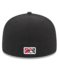 Men's New Era Black Rochester Red Wings Authentic Collection Alternate Logo 59FIFTY Fitted Hat