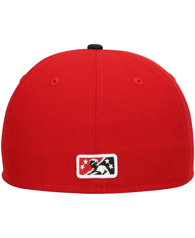Men's New Era Red Indianapolis Indians Authentic Collection Team Home 59FIFTY Fitted Hat