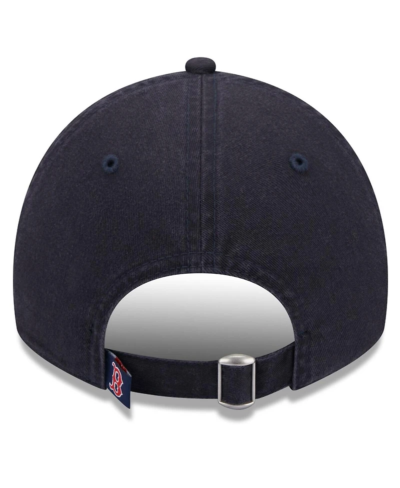 Women's New Era Navy Boston Red Sox Leaves 9TWENTY Adjustable Hat
