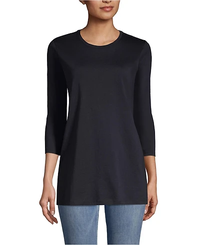 Lands' End Women's Tall 3/4 Sleeve Cotton Supima Tunic