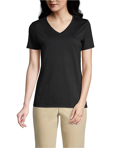 Lands' End Women's Tall Relaxed Supima Cotton V-Neck T-Shirt