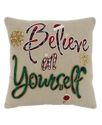 Saro Lifestyle Believe in Yourself Decorative Pillow, 18" x 18"