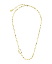 Sterling Forever Polished Carabiner Station Necklace
