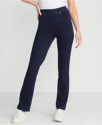 Lands' End Women's Starfish High Rise Knit Denim Straight Jeans