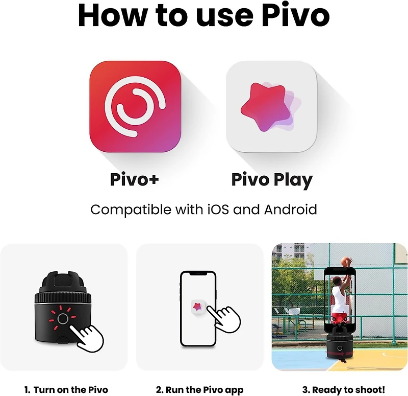 Pivo Pod - Auto Face Tracking Smartphone Holder, 6 Speed, Automatic Zoom, Horse Riders, Ai Technology 360 degree Rotation with Remote Control