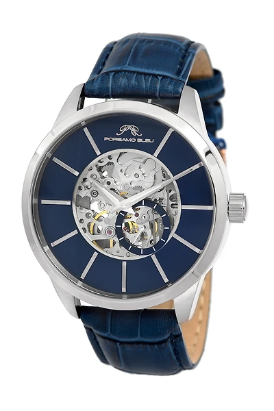 Porsamo Bleu Men's Cassius Automatic Genuine Leather Band Watch 802ACAL