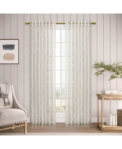 Ricardo Sheer Leaf Rod Pocket With Back Tab Curtain Panel 52"W x 84"L